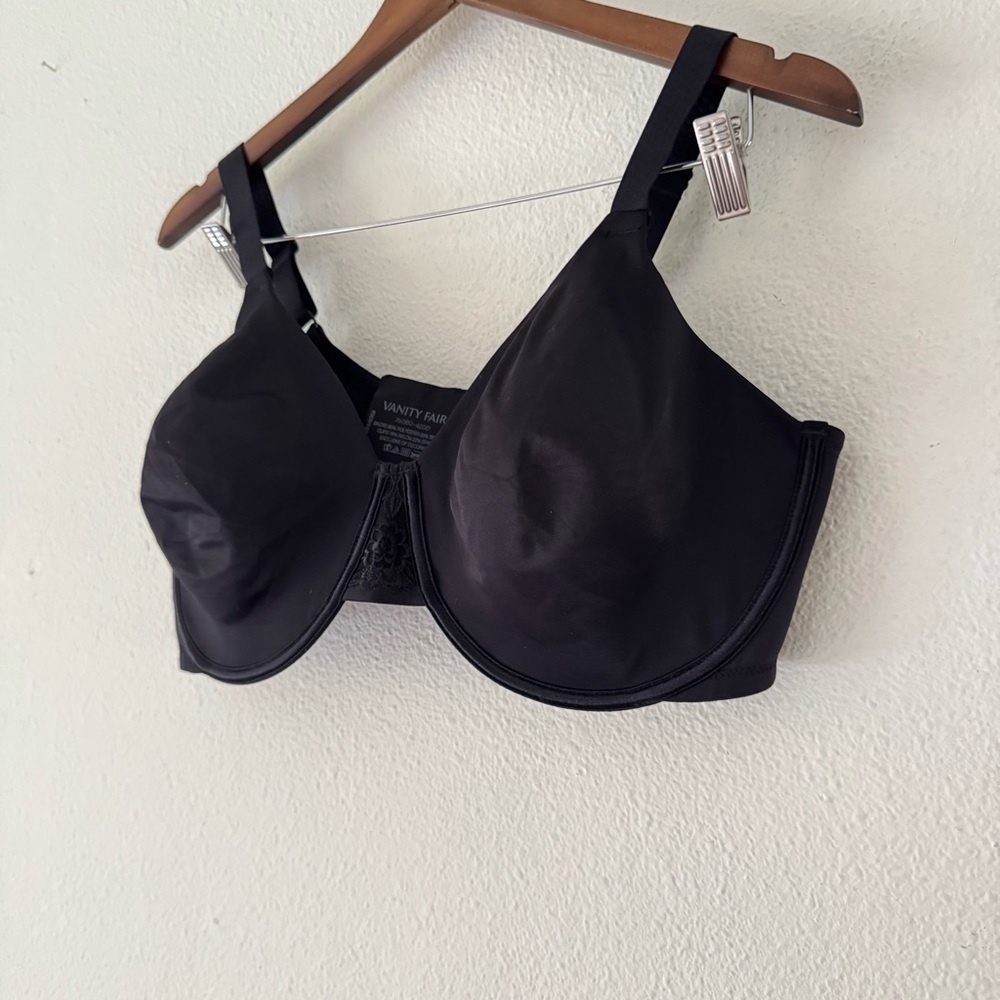 VANITY FAIR Beauty Back Full Figure Minimizer Underwire Bra 42DD Black Seamless - Picture 3 of 12